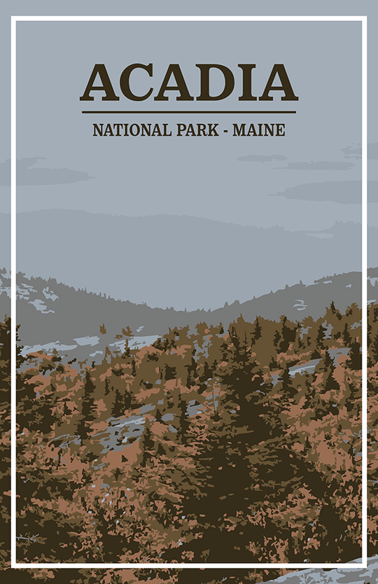 Acadia National Park Print | Vintage Style