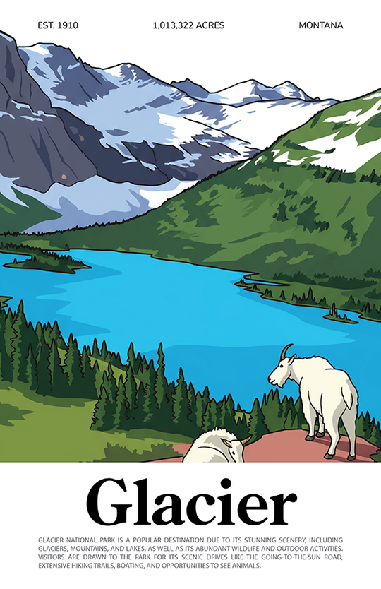 Glacier National Park Animated Poster
