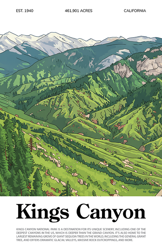 Kings Canyon National Park Animated Poster