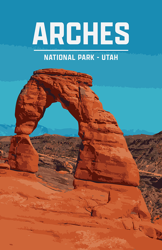 Arches National Park Print | Vintage Style
