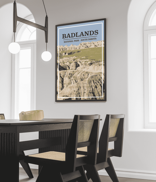 Badlands National Park Print | Vintage Style