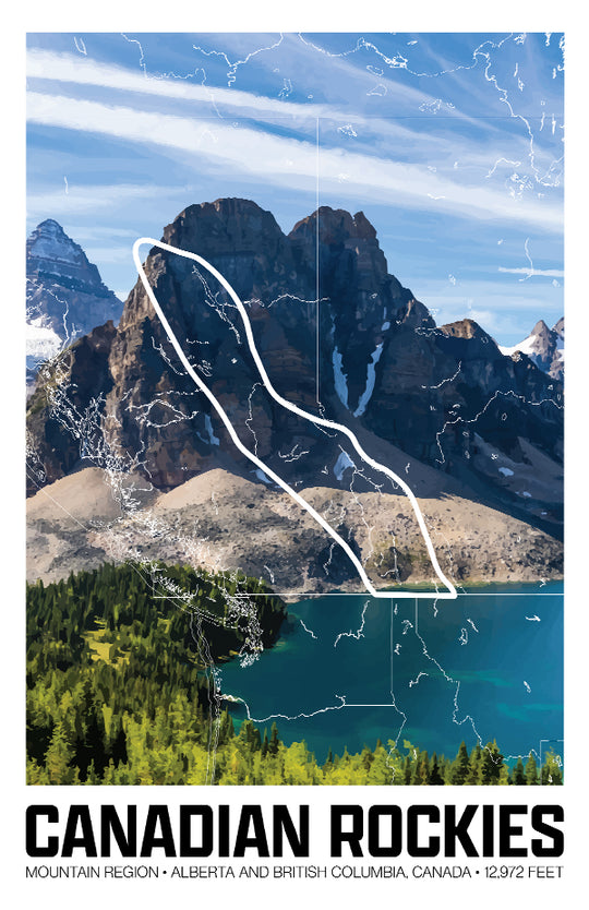 Canadian Rockies – Perimeter Map Print
