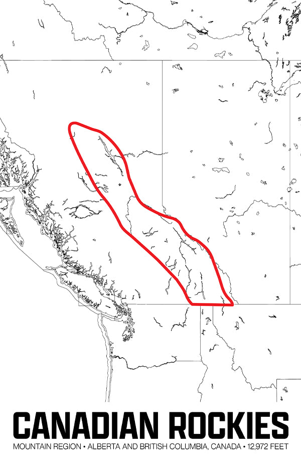 Canadian Rockies – Perimeter Map Print