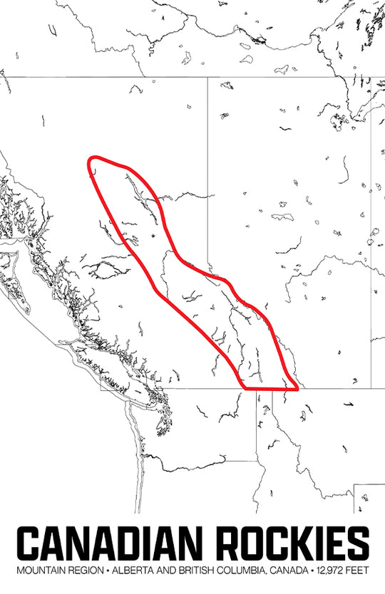 Canadian Rockies – Perimeter Map Print