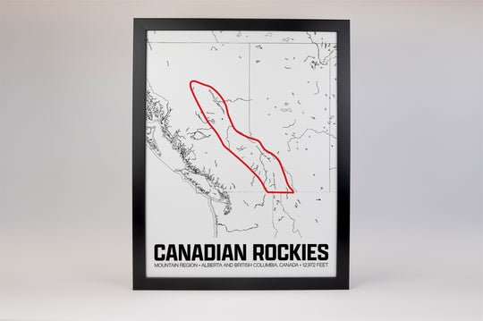Canadian Rockies – Perimeter Map Print