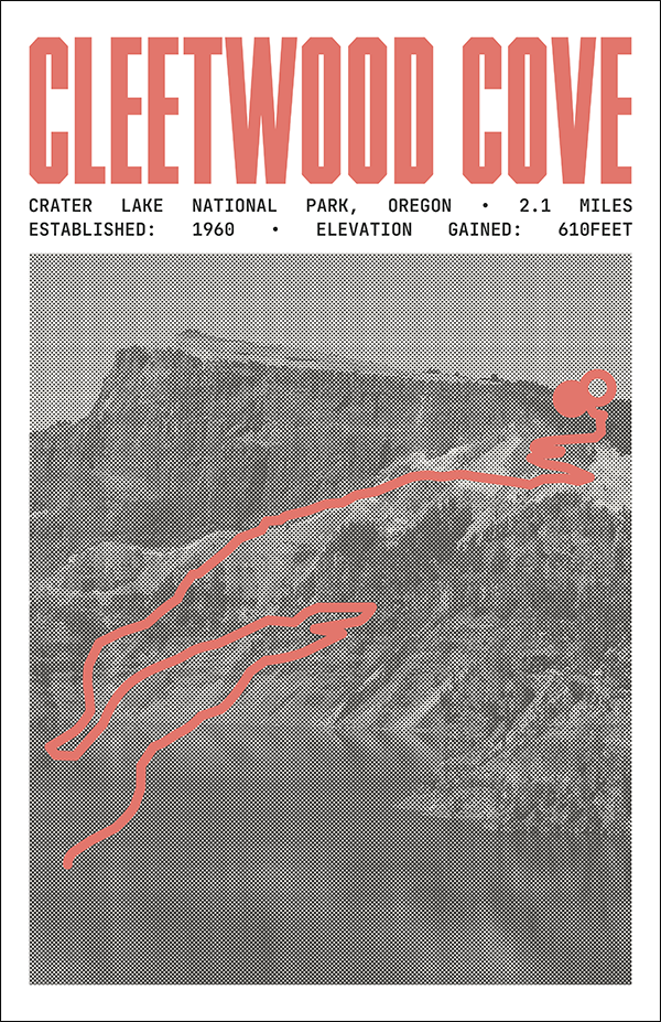 Cleetwood Cove Trail Poster | Crater Lake National Park Prints