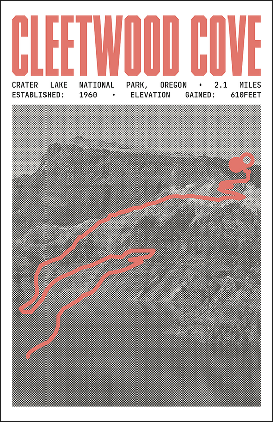 Cleetwood Cove Trail Poster | Crater Lake National Park Prints