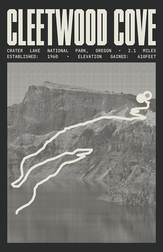Cleetwood Cove Trail Poster | Crater Lake National Park Prints