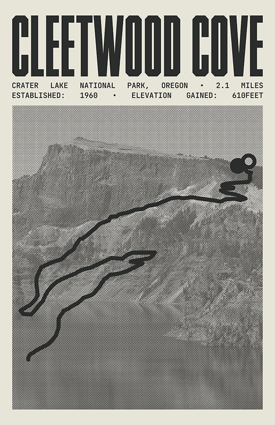 Cleetwood Cove Trail Poster | Crater Lake National Park Prints