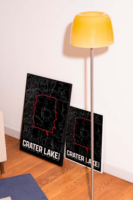 Crater Lake National Park – Perimeter Map Print