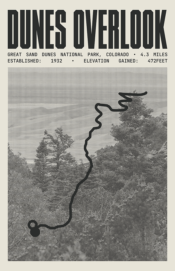 Dunes Overlook Trail Poster | Great Sand Dunes National Park Prints