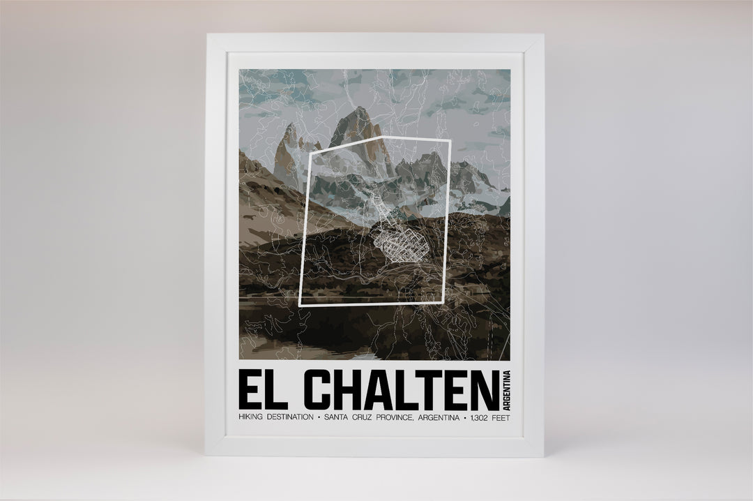 El Chalten – Perimeter Map Print