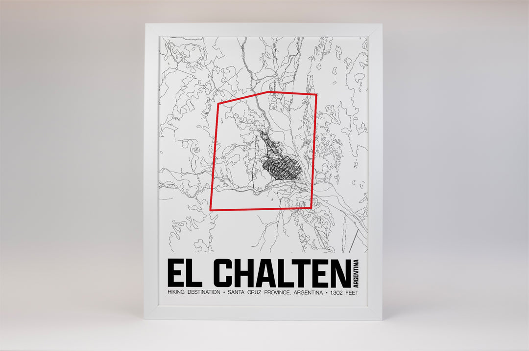 El Chalten – Perimeter Map Print