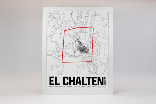 El Chalten – Perimeter Map Print