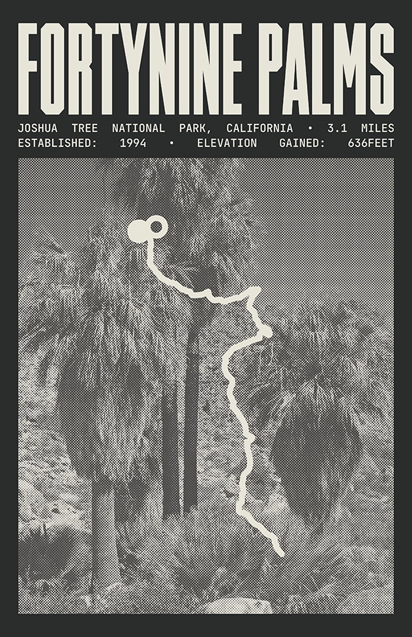 Fortynine Palms Oasis Trail Poster | Joshua Tree National Park Prints