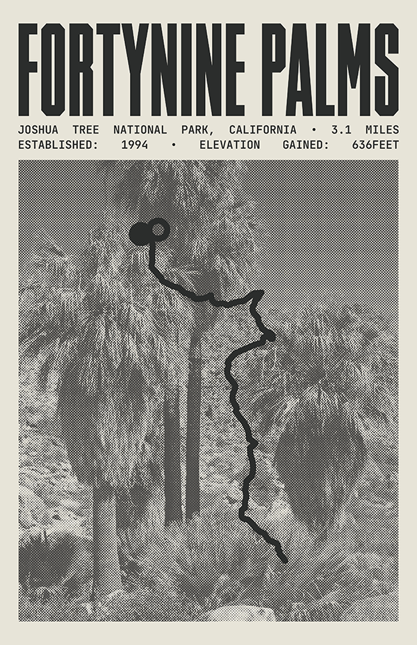 Fortynine Palms Oasis Trail Poster | Joshua Tree National Park Prints