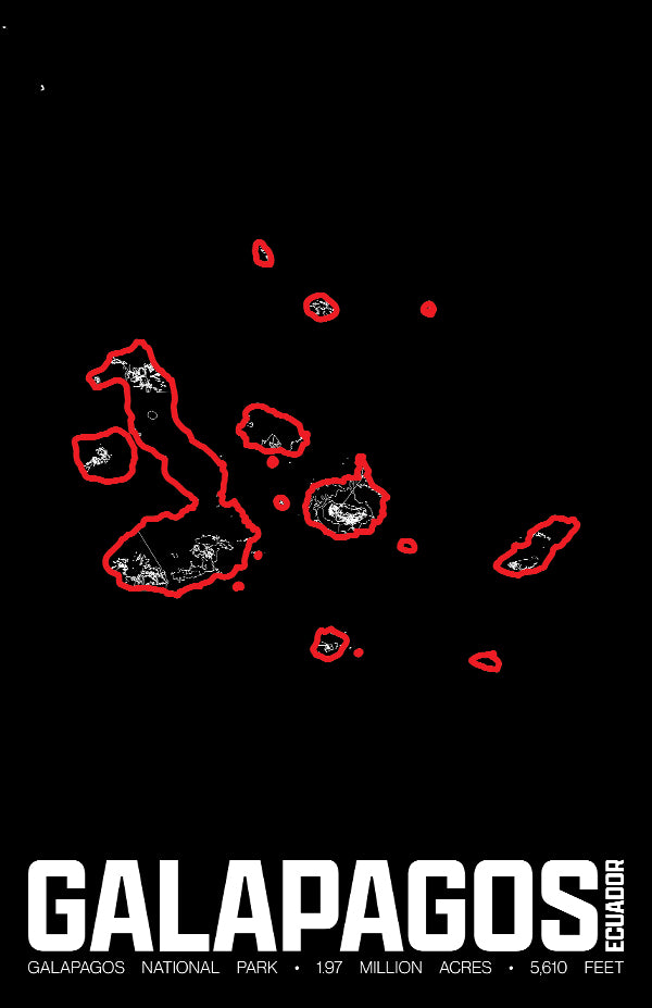 Galapagos National Park – Perimeter Map Print