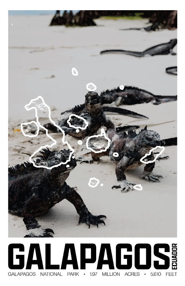 Galapagos National Park – Perimeter Map Print