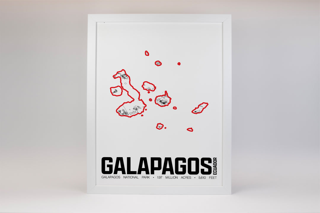 Galapagos National Park – Perimeter Map Print