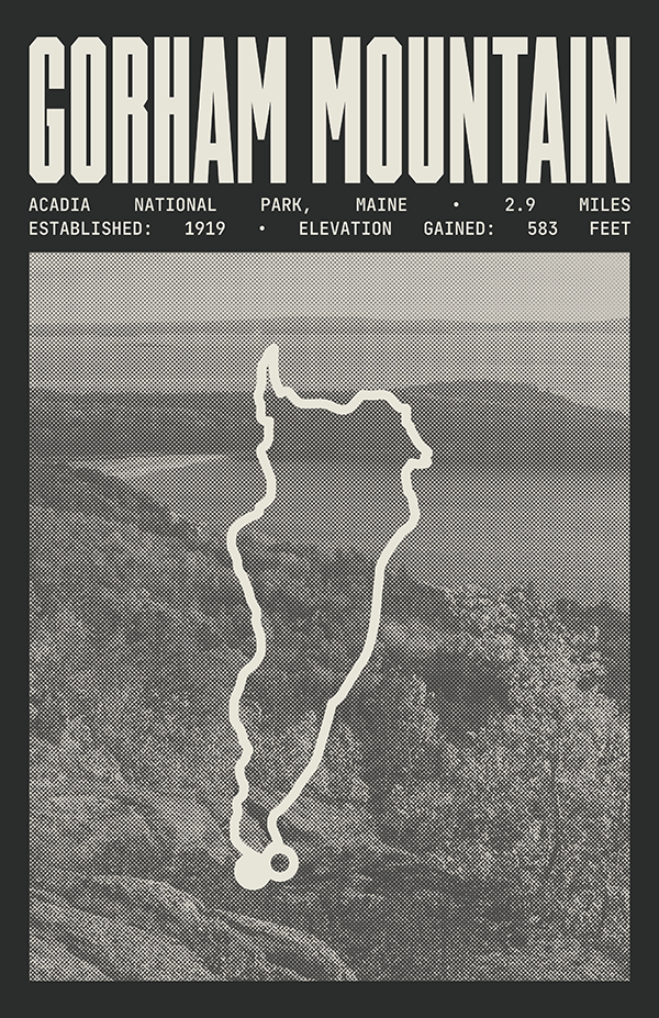 Gorham Mountain Loop Poster | Acadia National Park Prints