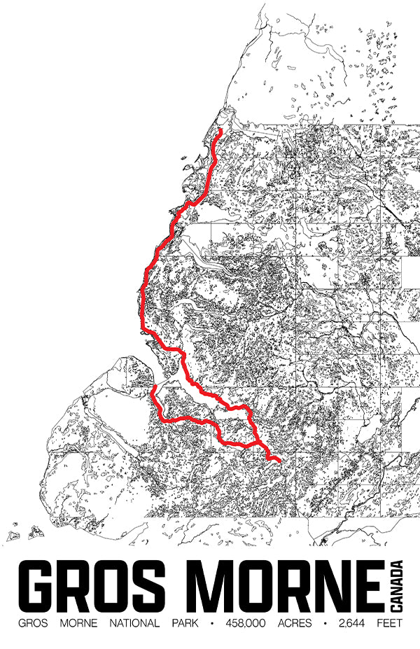 Gros Morne National Park – Perimeter Map Print