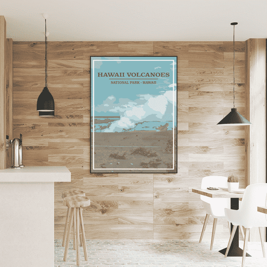 Hawaii Volcanoes National Park Print | Vintage Style