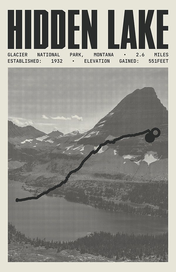 Hidden Lake Overlook Poster | Glacier National Park Prints