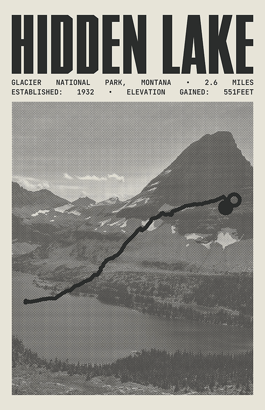 Hidden Lake Overlook Poster | Glacier National Park Prints