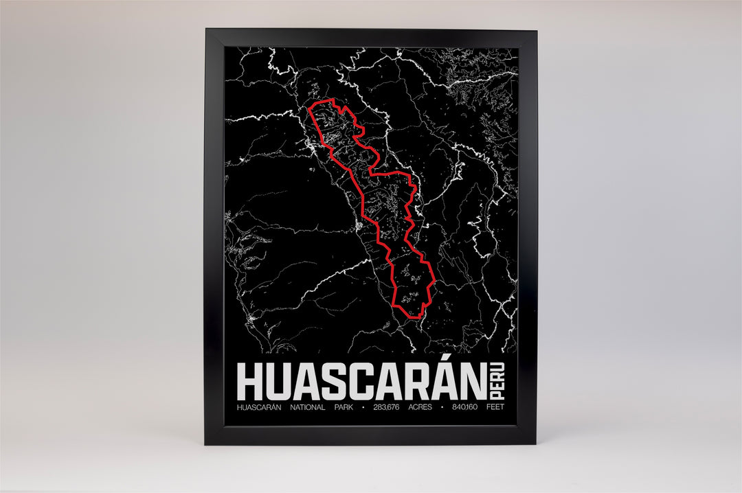 Huascarán National Park – Perimeter Map Print