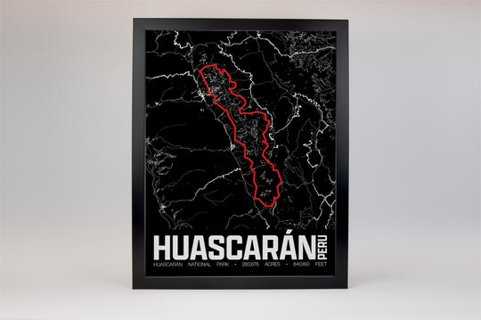 Huascarán National Park – Perimeter Map Print