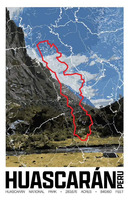 Huascarán National Park – Perimeter Map Print