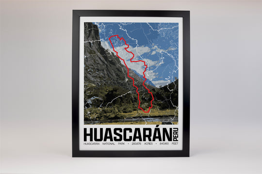 Huascarán National Park – Perimeter Map Print