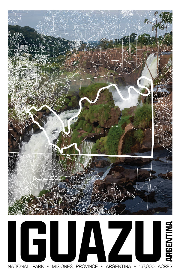 Iguazu National Park – Perimeter Map Print