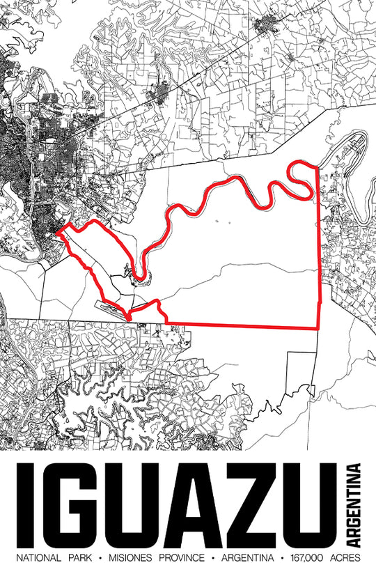 Iguazu National Park – Perimeter Map Print