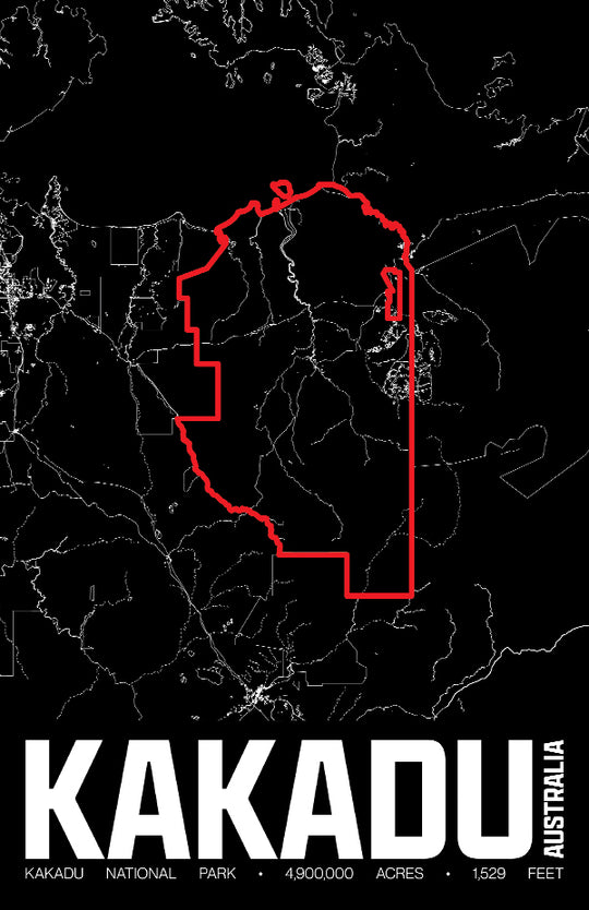 Kakadu National Park – Perimeter Map Print
