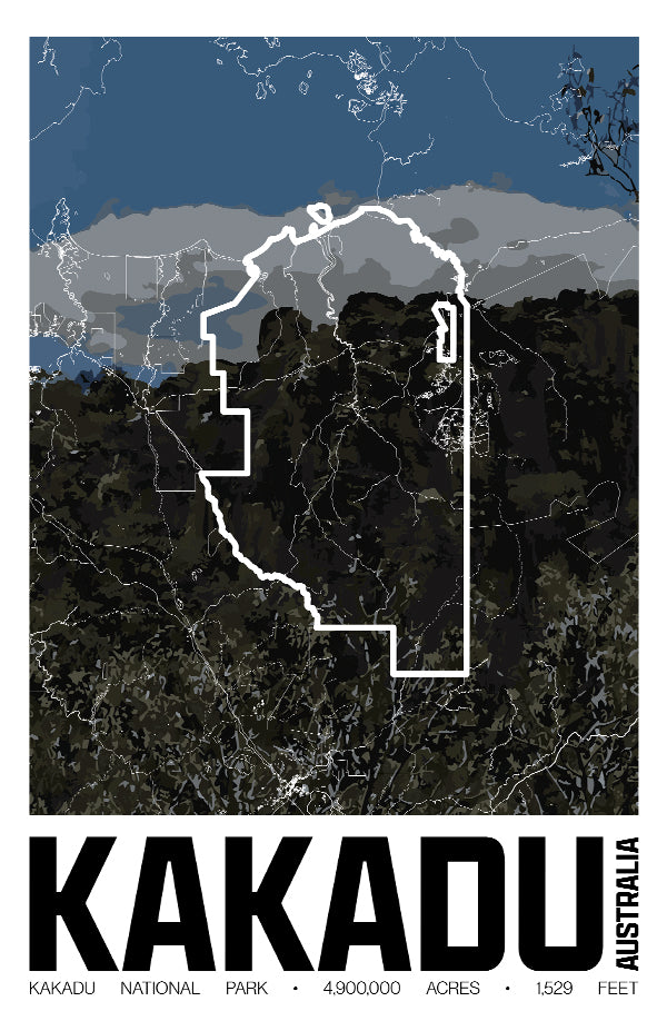 Kakadu National Park – Perimeter Map Print
