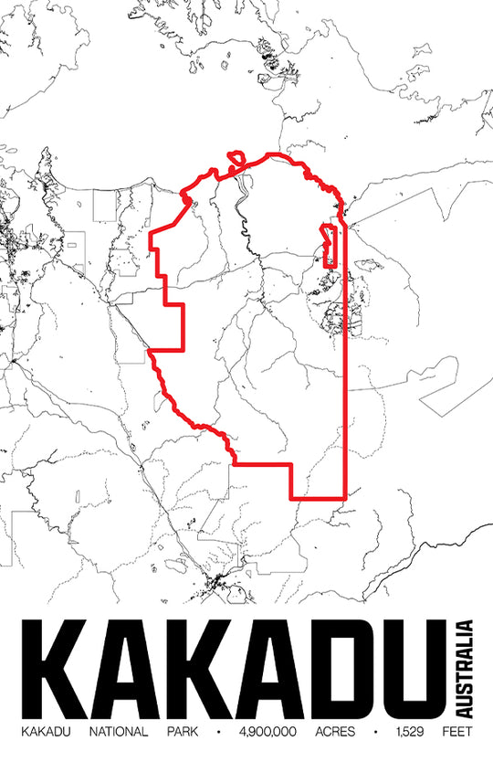 Kakadu National Park – Perimeter Map Print