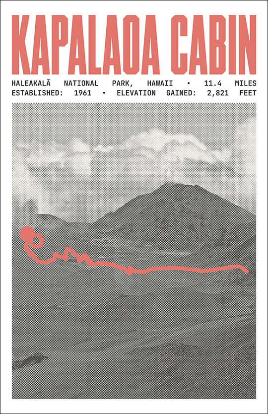 Kapalaoa Cabin via Sliding Sands Trail Poster | Haleakalā National Park Prints