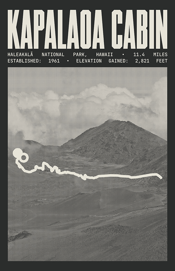 Kapalaoa Cabin via Sliding Sands Trail Poster | Haleakalā National Park Prints