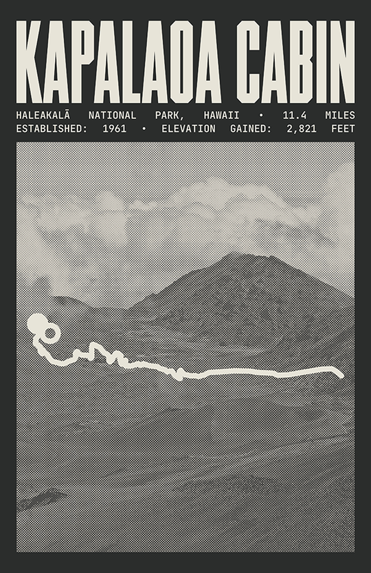 Kapalaoa Cabin via Sliding Sands Trail Poster | Haleakalā National Park Prints