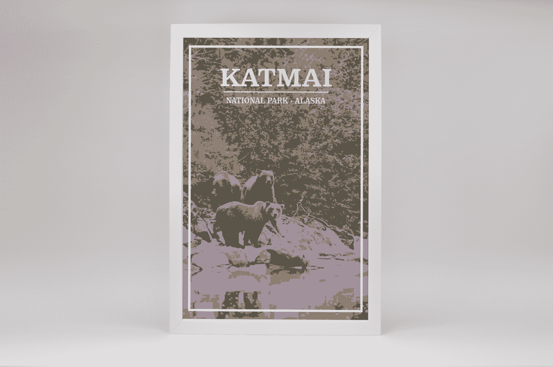 Katmai National Park Print | Vintage Style