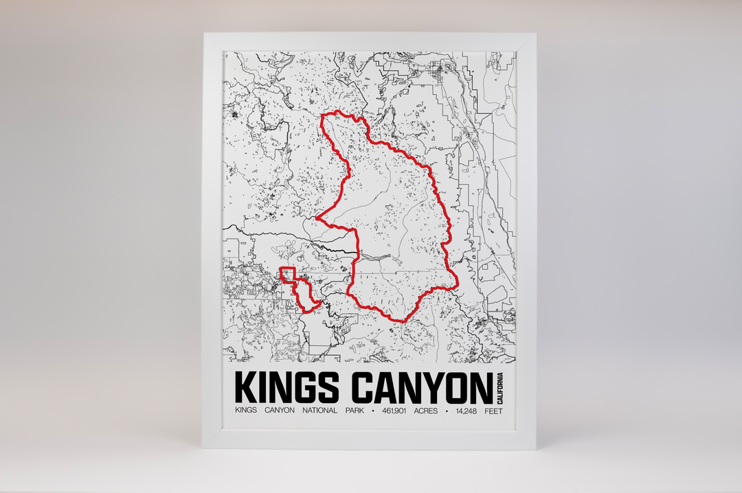 Kings Canyon National Park – Perimeter Map Print