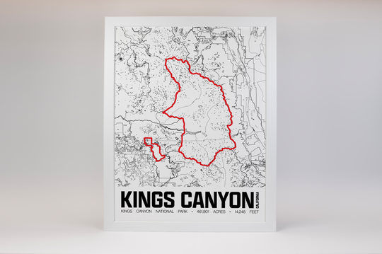 Kings Canyon National Park – Perimeter Map Print