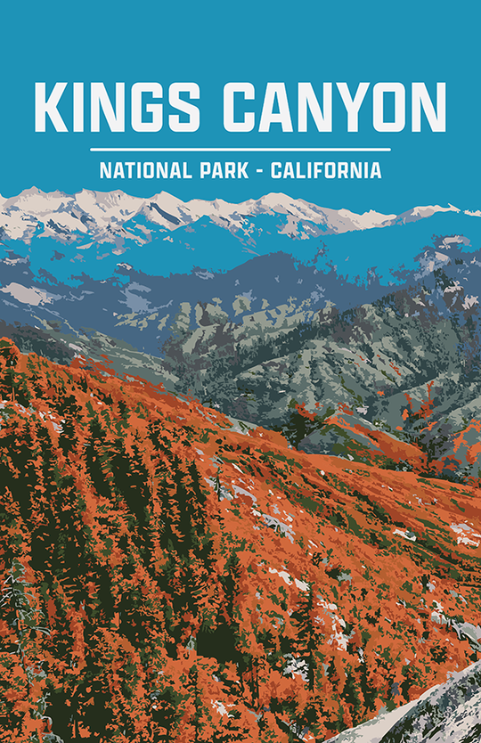 Kings Canyon National Park Print | Vintage Style
