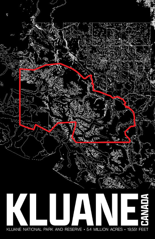 Kluane National Park and Reserve – Perimeter Map Print