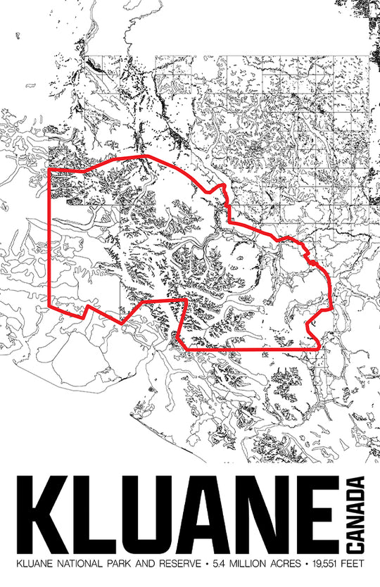 Kluane National Park and Reserve – Perimeter Map Print
