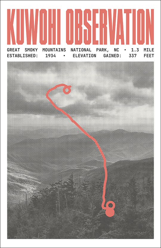 Kuwohi Observation Tower Trail Poster | Great Smoky Mountains National Park Prints