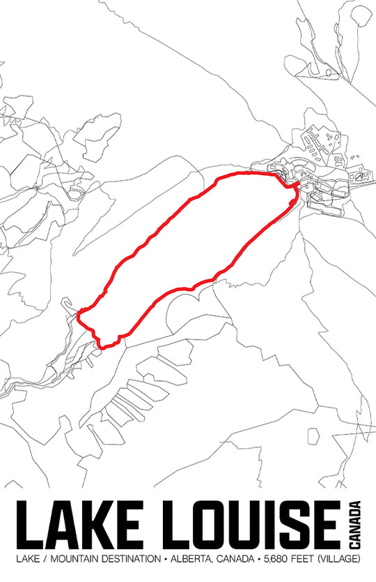 Lake Louise – Perimeter Map Print