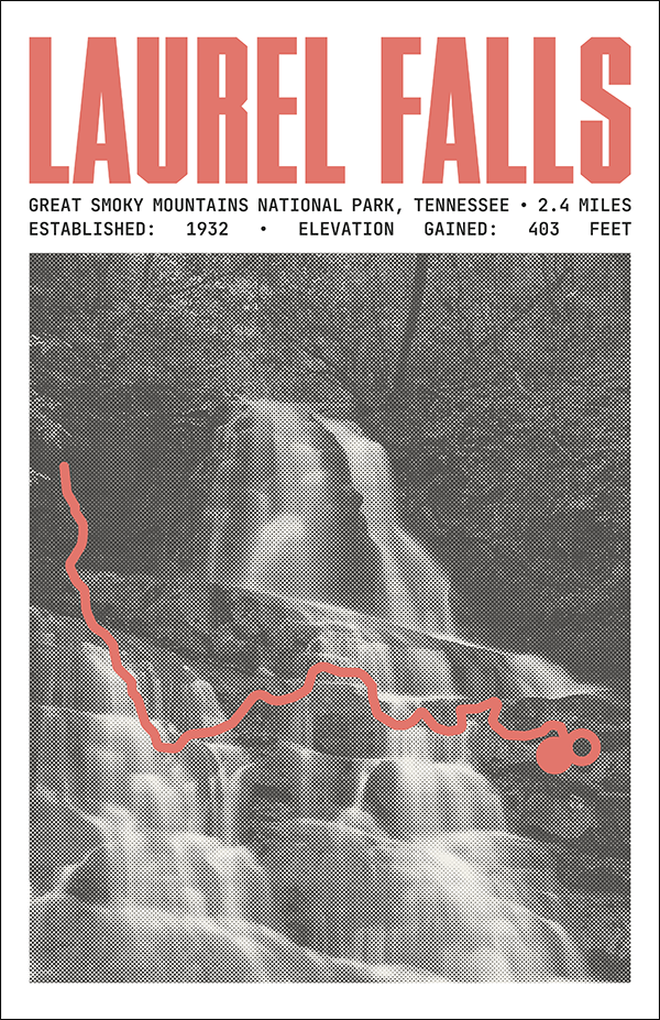 Laurel Falls Trail Poster | Great Smoky Mountains National Park Prints