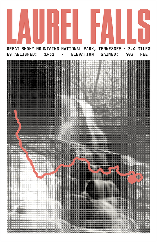 Laurel Falls Trail Poster | Great Smoky Mountains National Park Prints